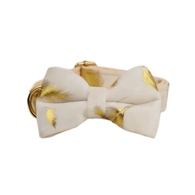 PERSONALIZED IVORY GOLD LEAF VELVET CLASSIC SET
