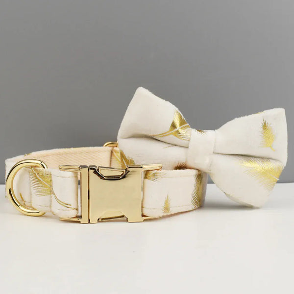 PERSONALIZED IVORY GOLD LEAF VELVET CLASSIC SET