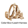 PERSONALIZED GOLD SATIN WEDDING CLASSIC DOG ACCESSORY SET