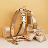 PERSONALIZED GOLD SATIN WEDDING CLASSIC DOG ACCESSORY SET