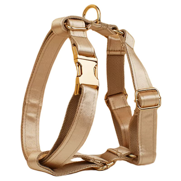 PERSONALIZED GOLD SATIN WEDDING CLASSIC DOG ACCESSORY SET