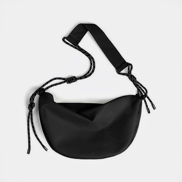 CASUALLY KNOTTED NYLON CRESCENT SLING BAG