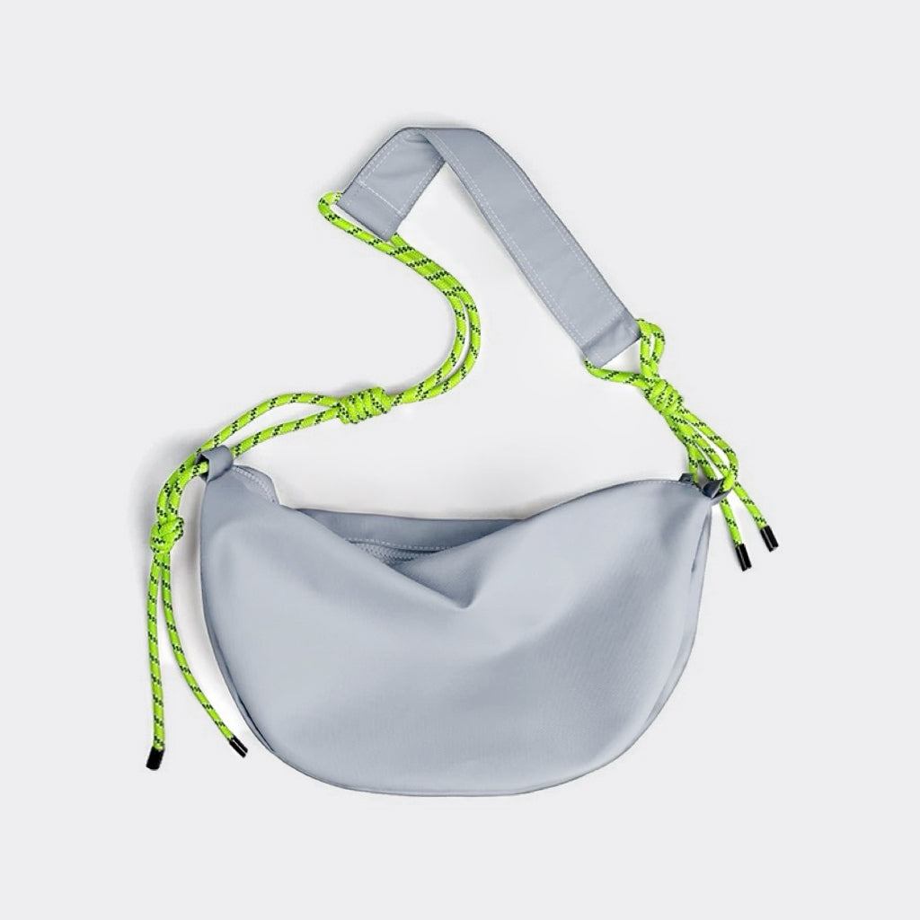 CASUALLY KNOTTED NYLON CRESCENT SLING BAG