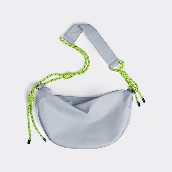 CASUALLY KNOTTED NYLON CRESCENT SLING BAG