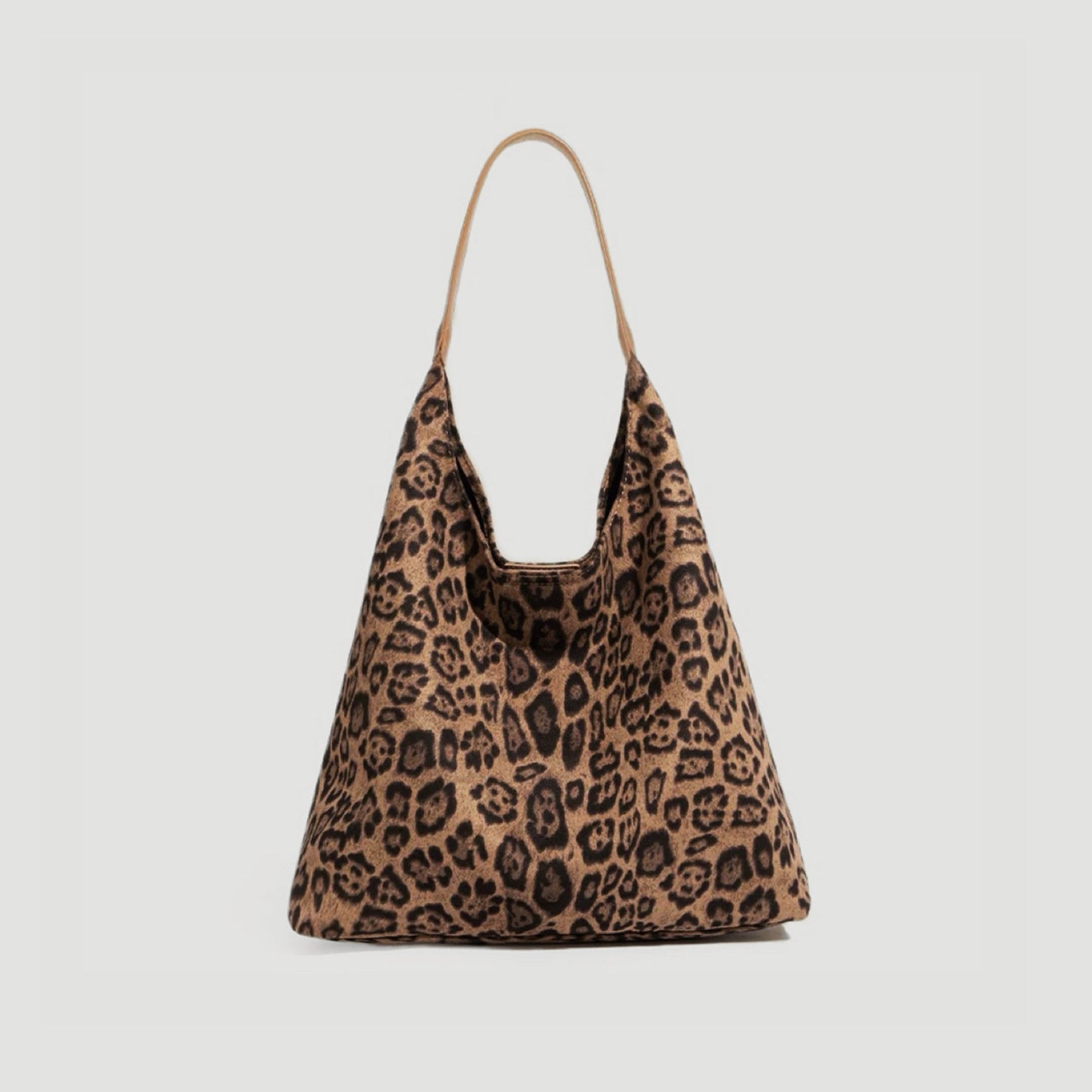 LEOPARD SUEDE HOBO BAG