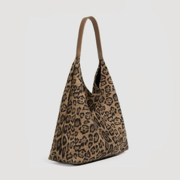 LEOPARD SUEDE HOBO BAG