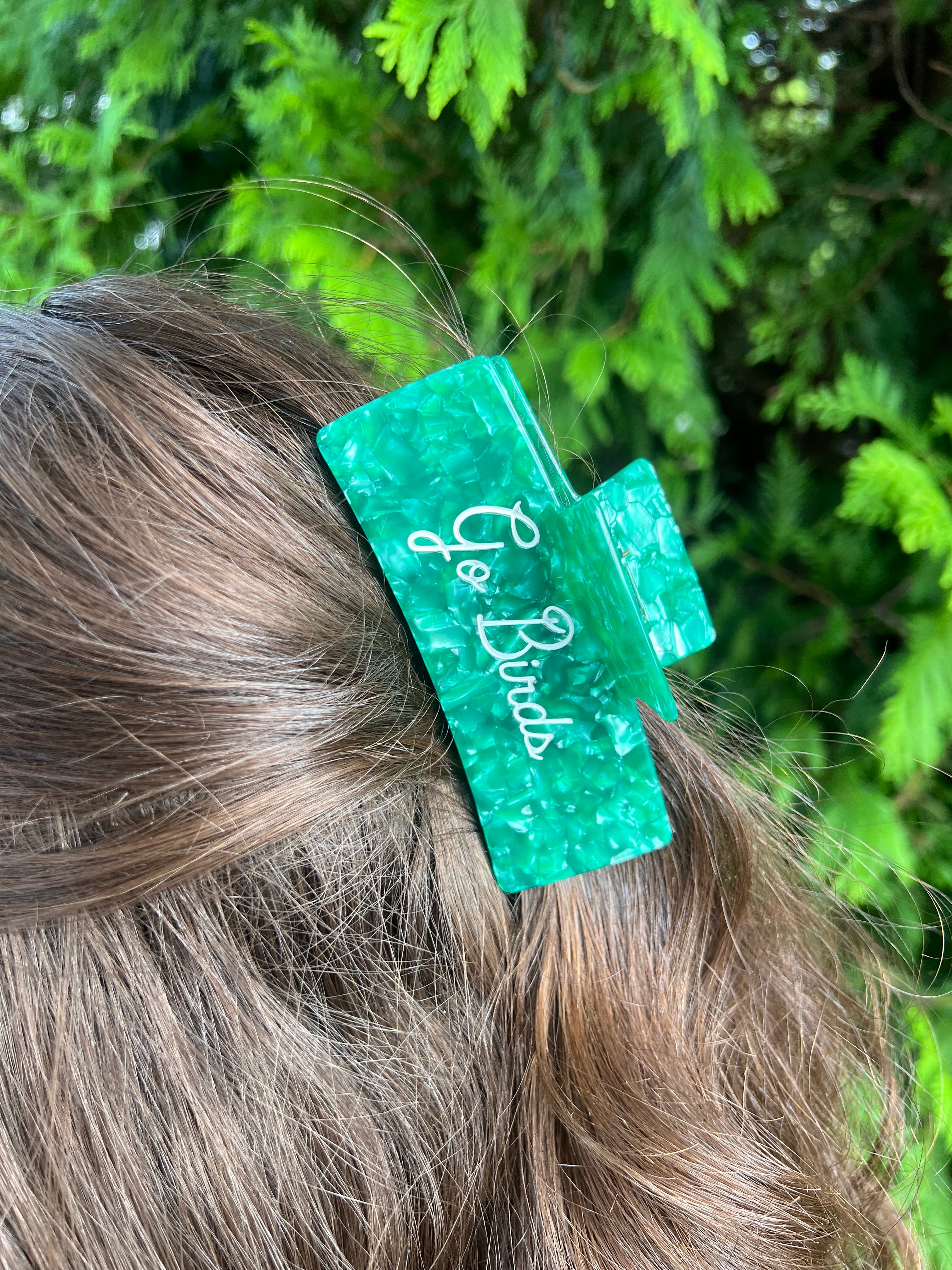 BIRDS CURSIVE HAIR CLAW CLIP