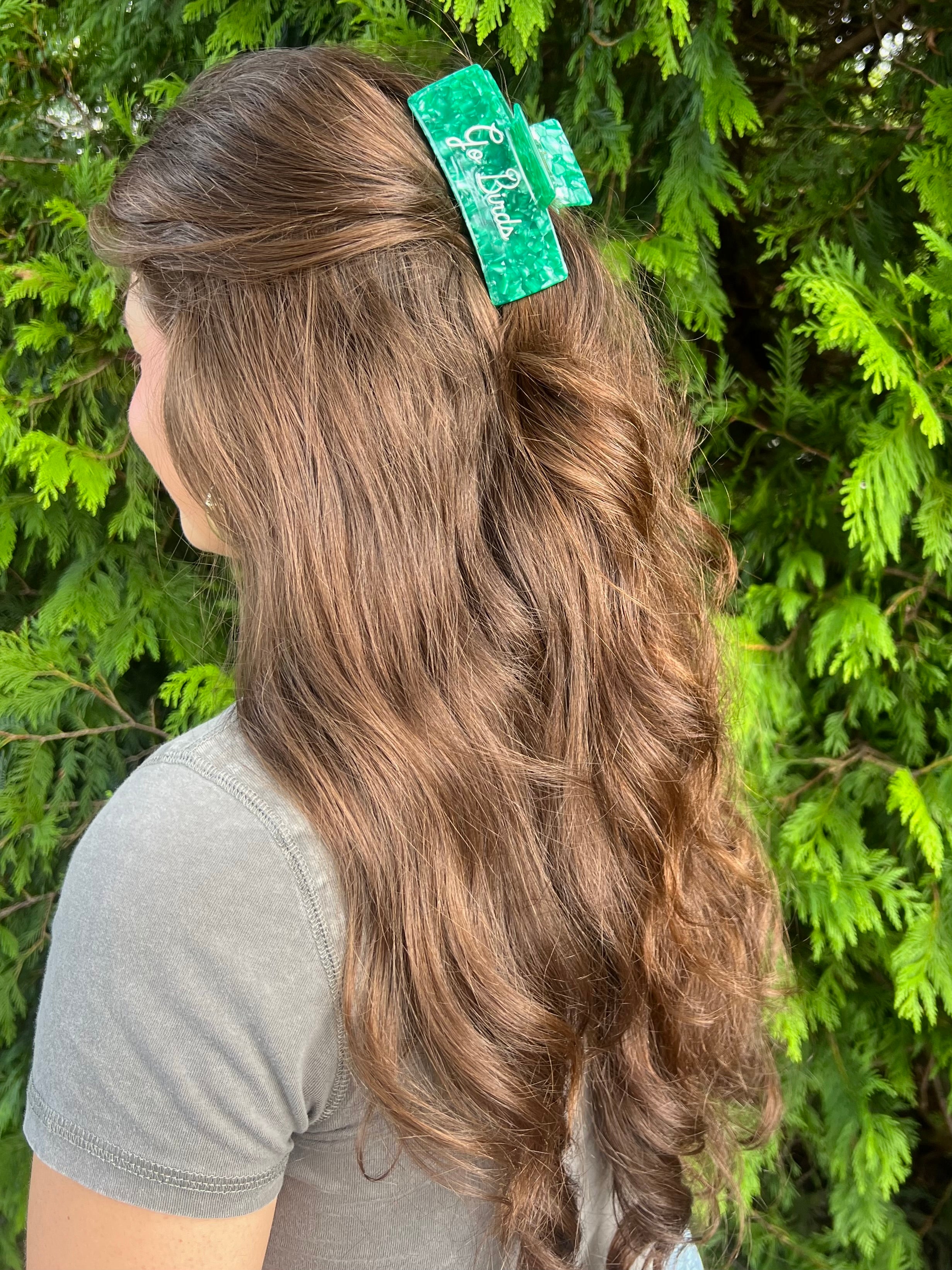 BIRDS CURSIVE HAIR CLAW CLIP