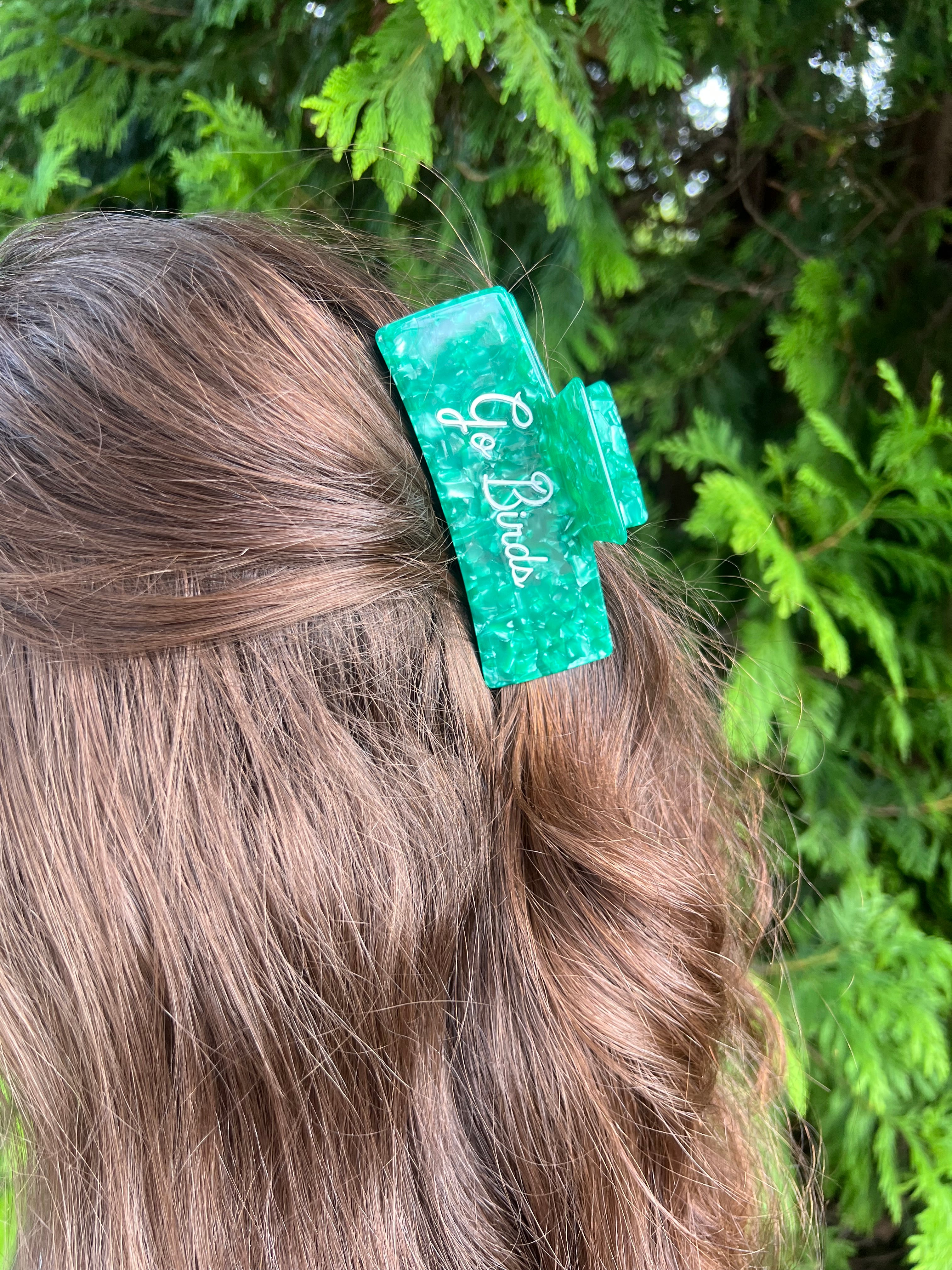 BIRDS CURSIVE HAIR CLAW CLIP