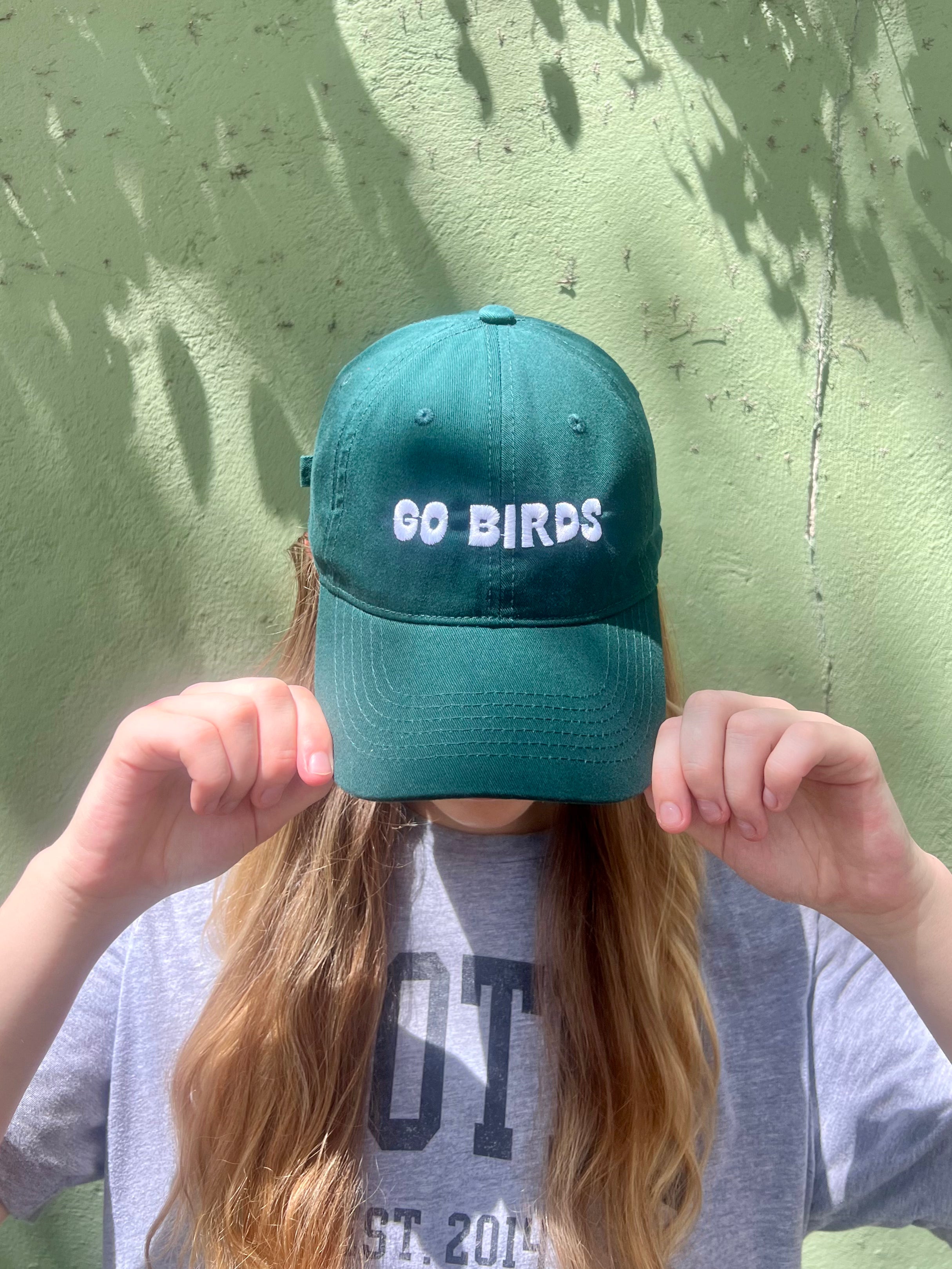 GO BIRD BUBBLE LETTER HAT