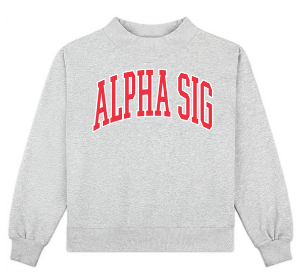 CAMPUS MOCK NECK SORORITY CREWNECK: ALPHA SIGMA ALPHA