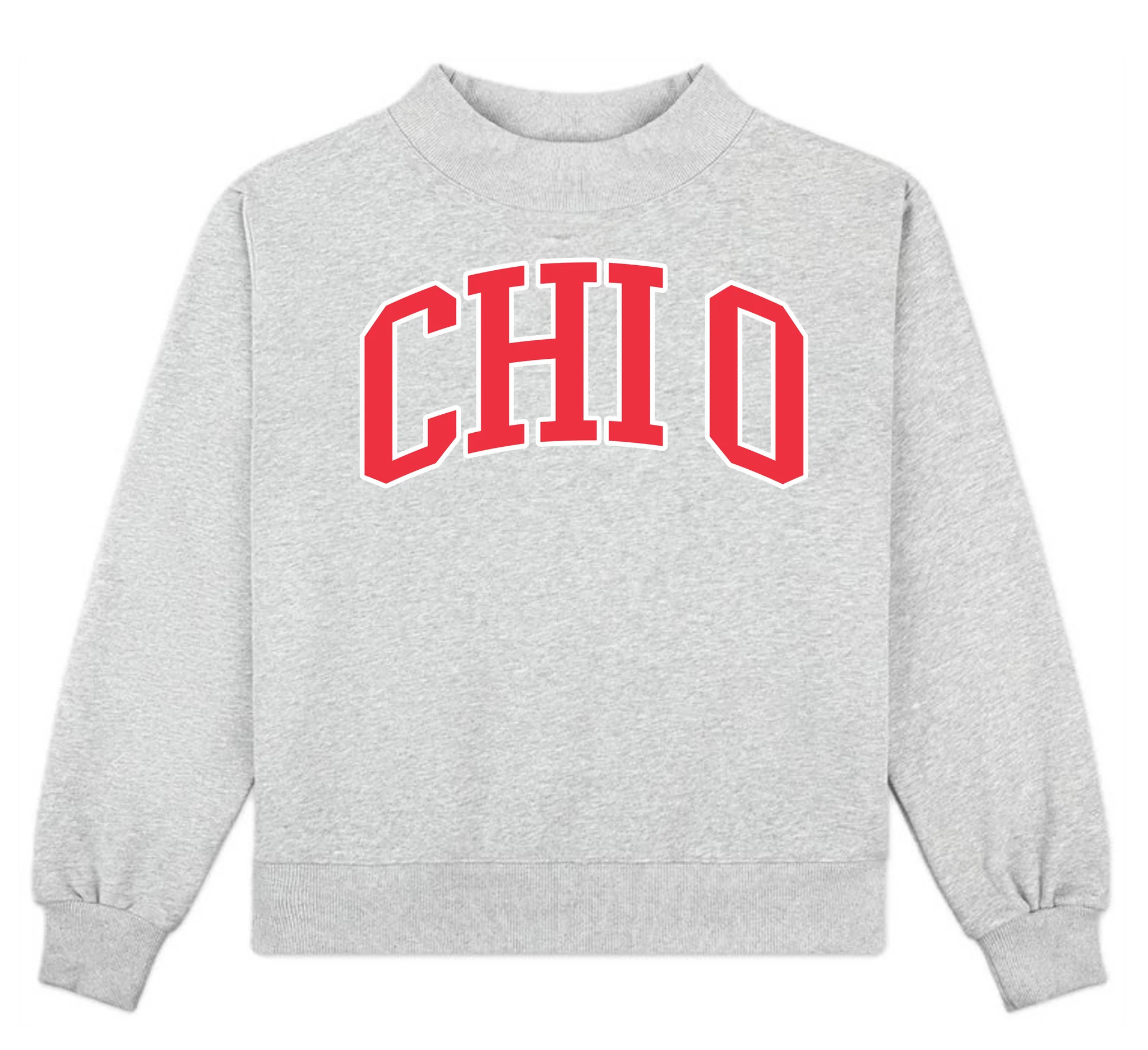 CAMPUS MOCK NECK SORORITY CREWNECK: CHI OMEGA