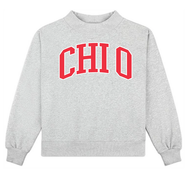 CAMPUS MOCK NECK SORORITY CREWNECK: CHI OMEGA