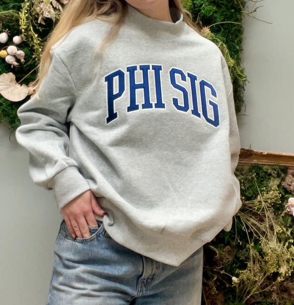 CAMPUS MOCK NECK SORORITY CREWNECK: PHI SIGMA SIGMA