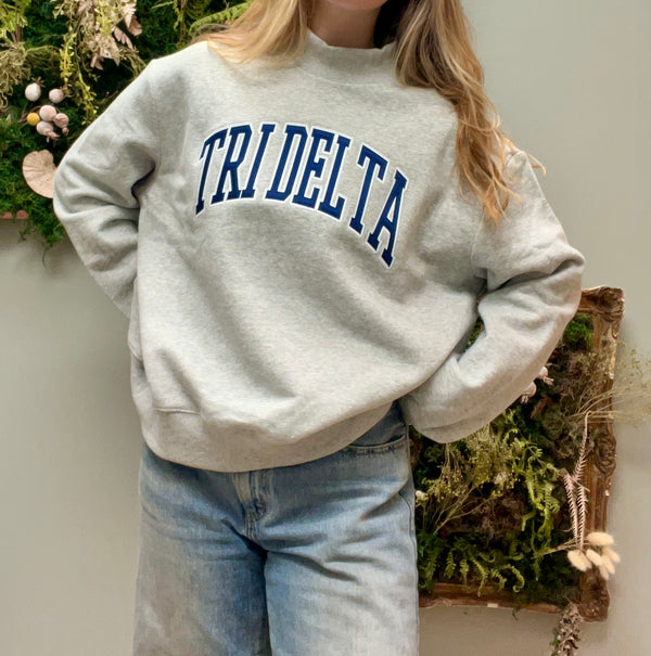 CAMPUS MOCK NECK SORORITY CREWNECK:  DELTA DELTA DELTA