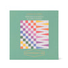 Board game box for backgammon and checkers with colorful pattern on green background