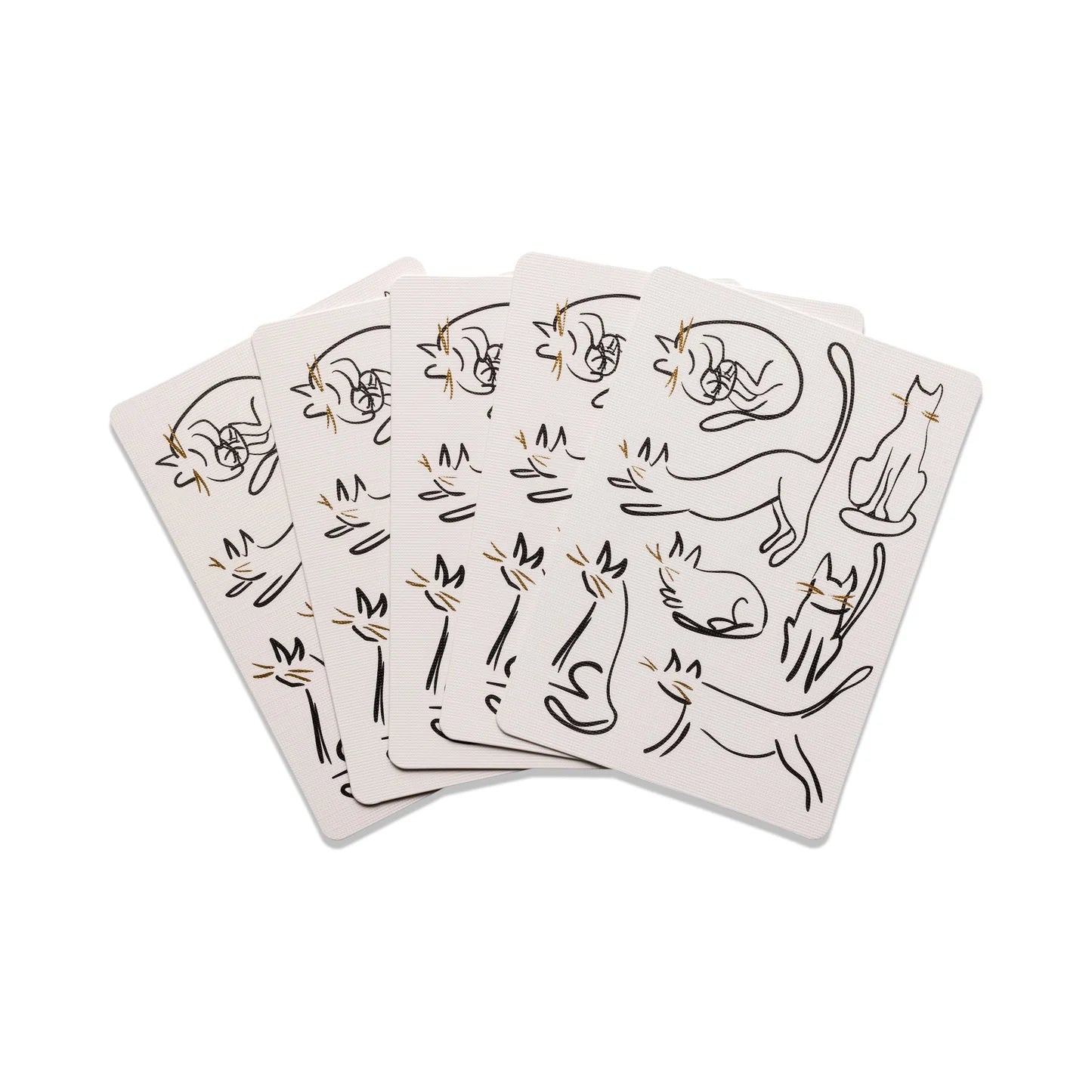 Set of cat-themed stickers on a white background