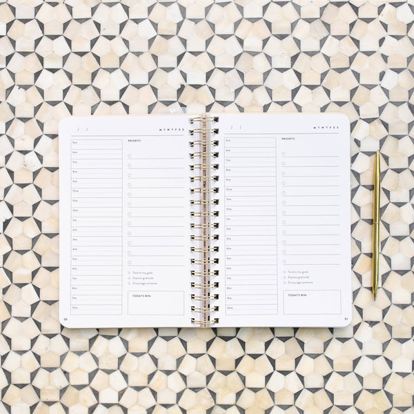 FRESH START DAILY GOAL PLANNER | NATURAL SPIRAL | UNDATED