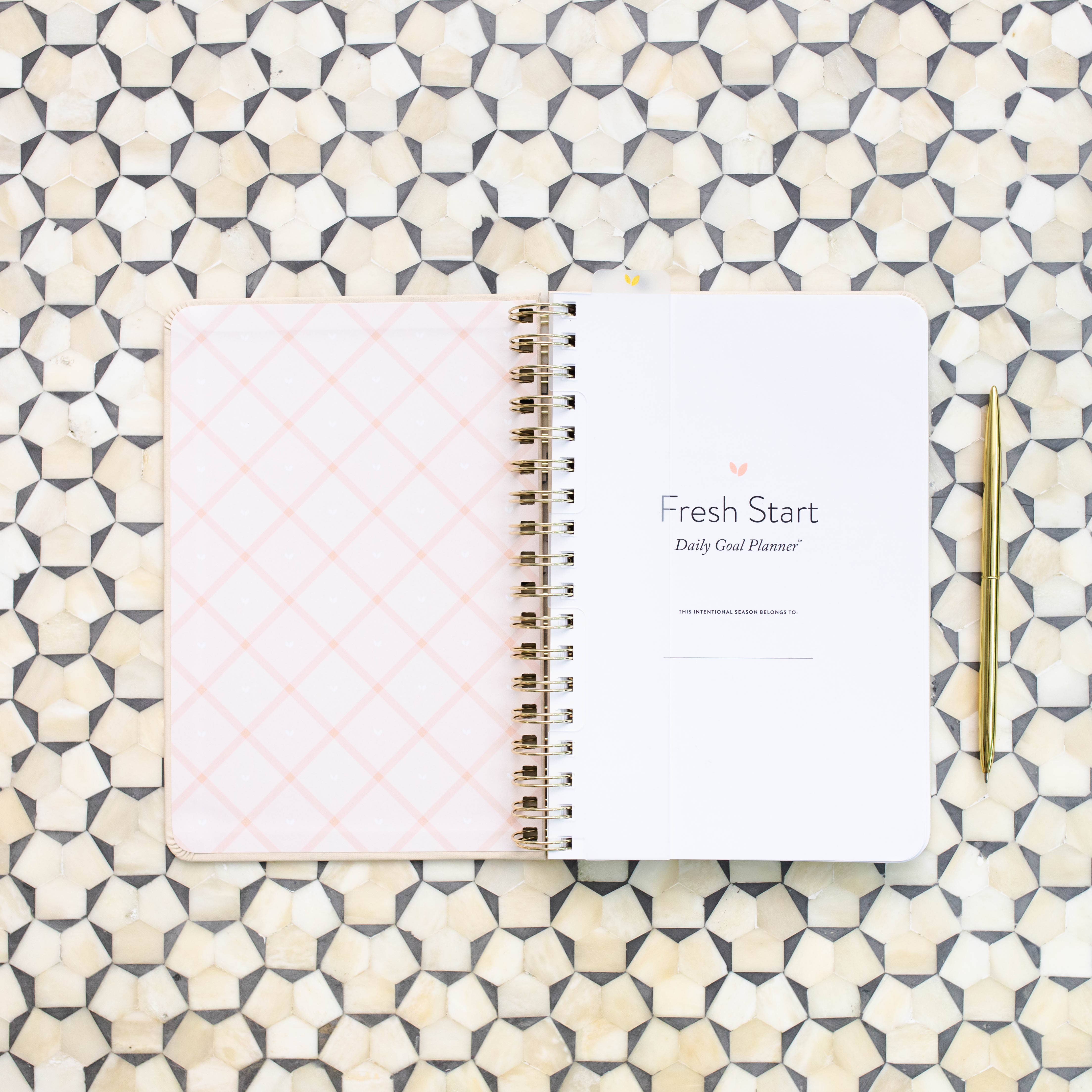 FRESH START DAILY GOAL PLANNER | NATURAL SPIRAL | UNDATED