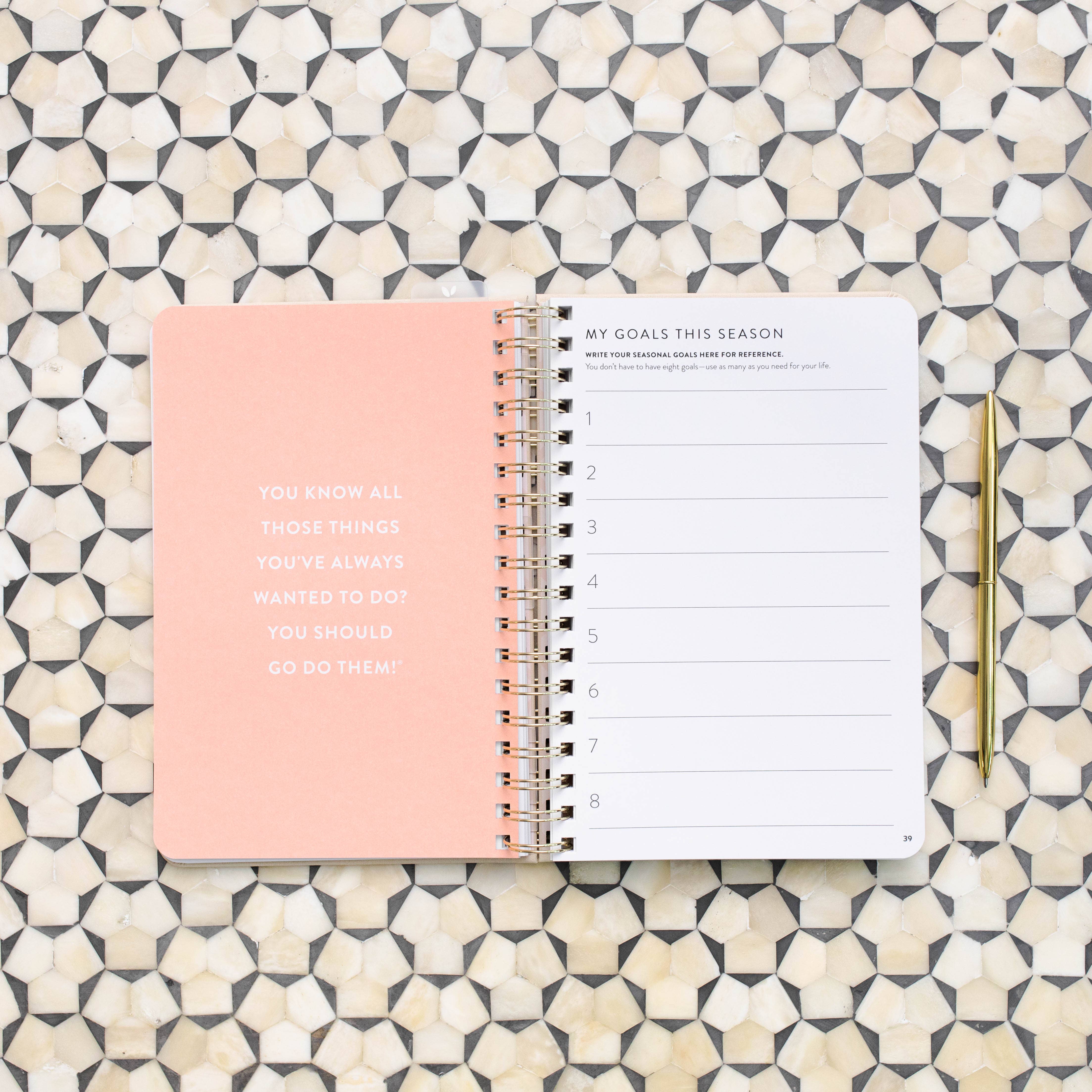 FRESH START DAILY GOAL PLANNER | NATURAL SPIRAL | UNDATED