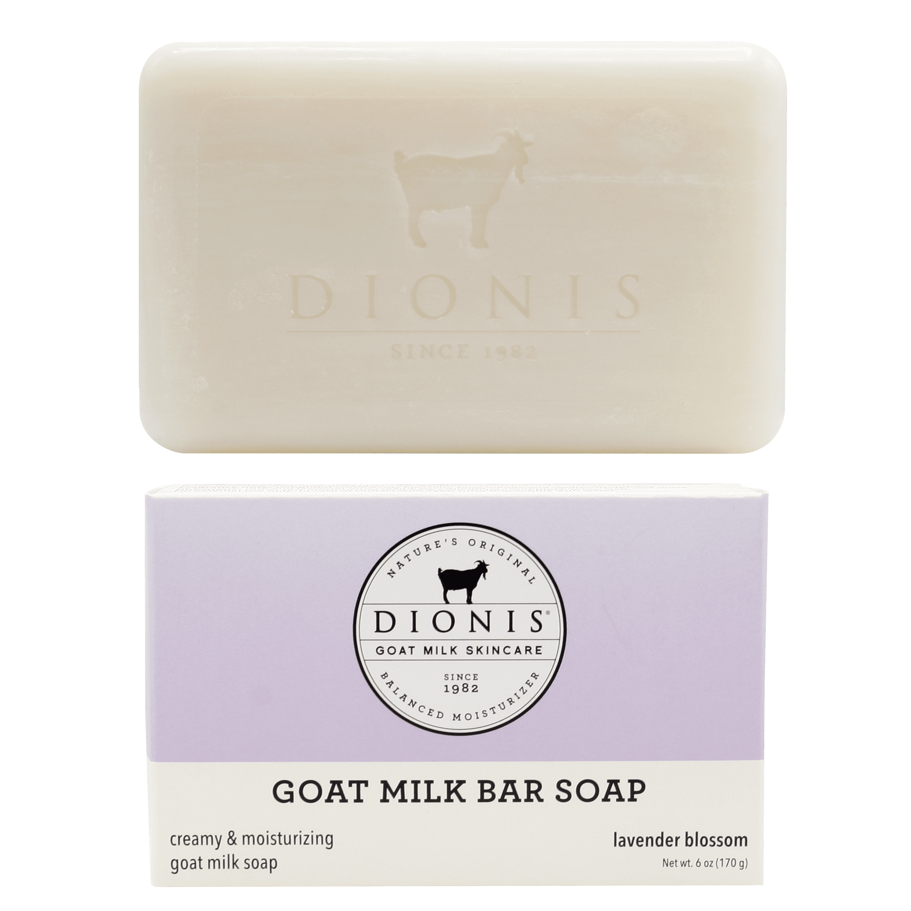 DIONIS LAVENDER BLOSSOM GOAT MILK BAR SOAP, 6 OZ