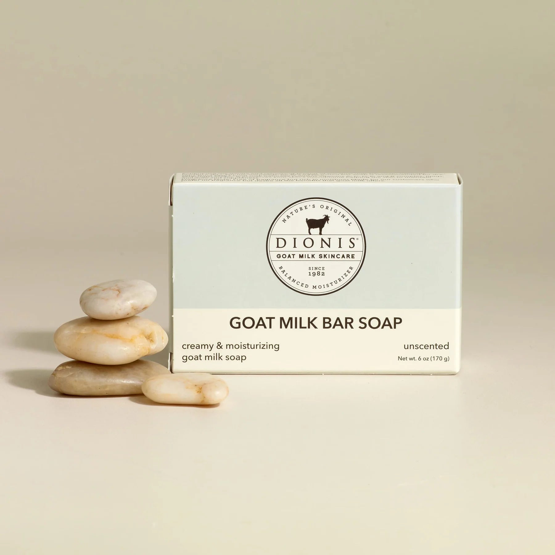 DIONIS UNSCENTED GOAT MILK BAR SOAP, 6 OZ