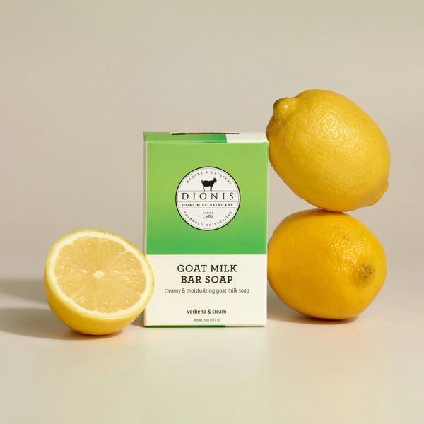 DIONIS LEMON VERBENA & CREAM GOAT MILK BAR SOAP, 6 OZ