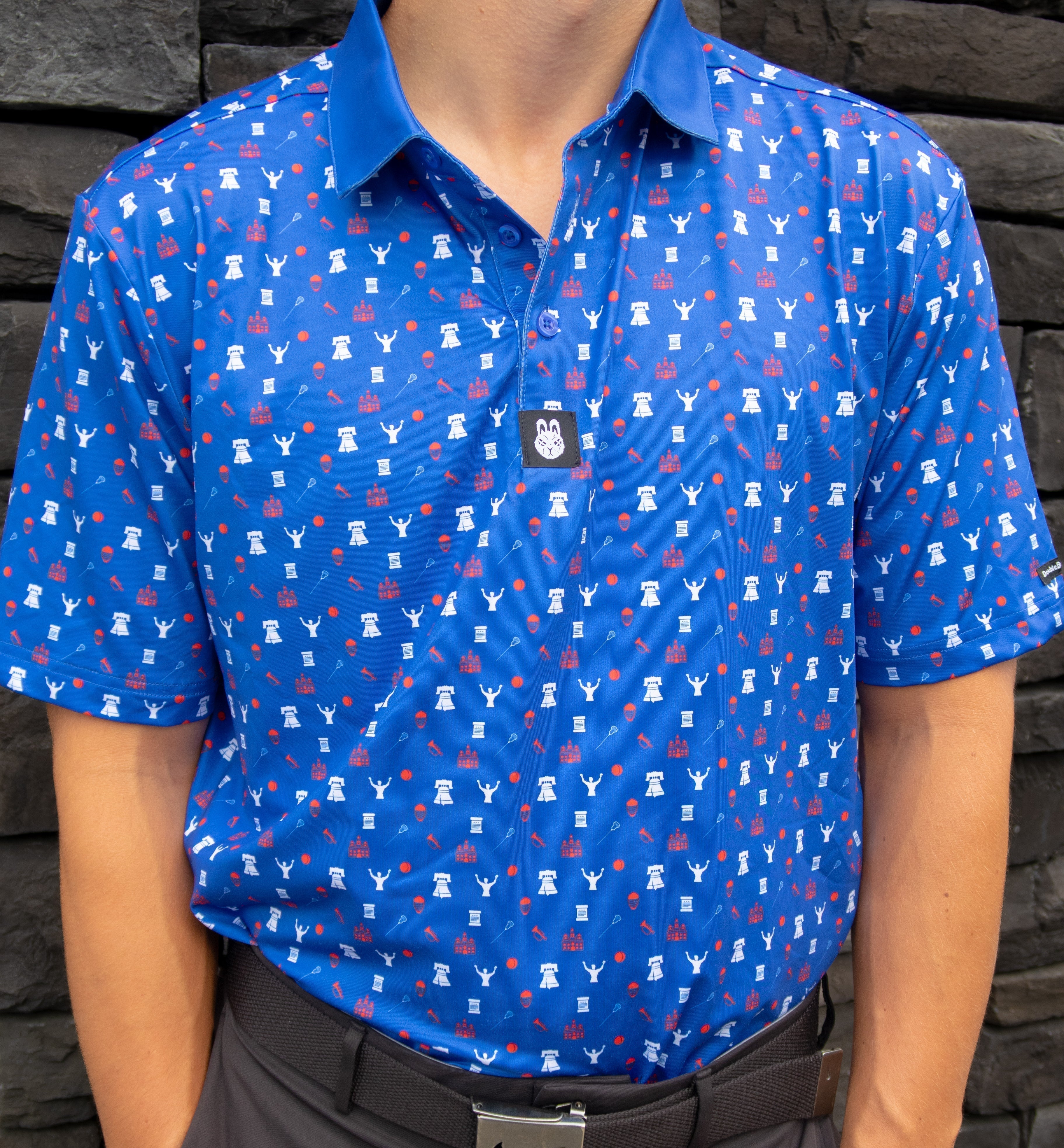 THE PHILLY JAWN BLUE GOLF SHIRT