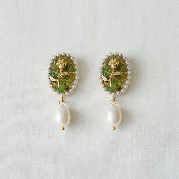 ARTISAN FLORAL PEARL DANGLES