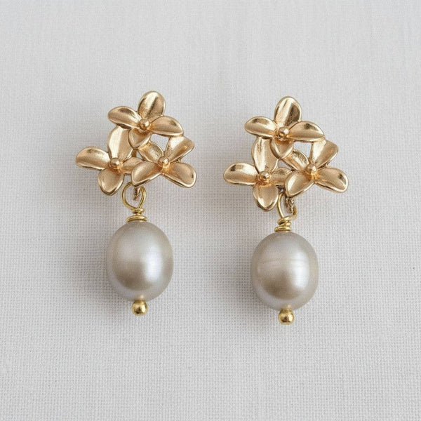 BAROQUE FLORAL PEARL DROP EARRINGS
