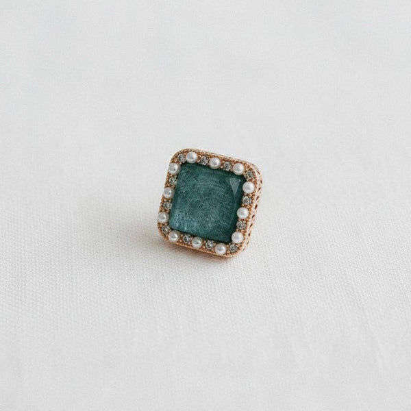 BLUE CUBIC ZIRCONIA GEOMETRIC STUDS