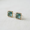 BLUE CUBIC ZIRCONIA GEOMETRIC STUDS