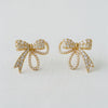 VINTAGE STYLE PEARL & CZ BOWKNOT EARRINGS