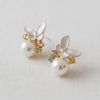 VINTAGE FRENCH PEARL & CZ BUTTERFLY STUDS