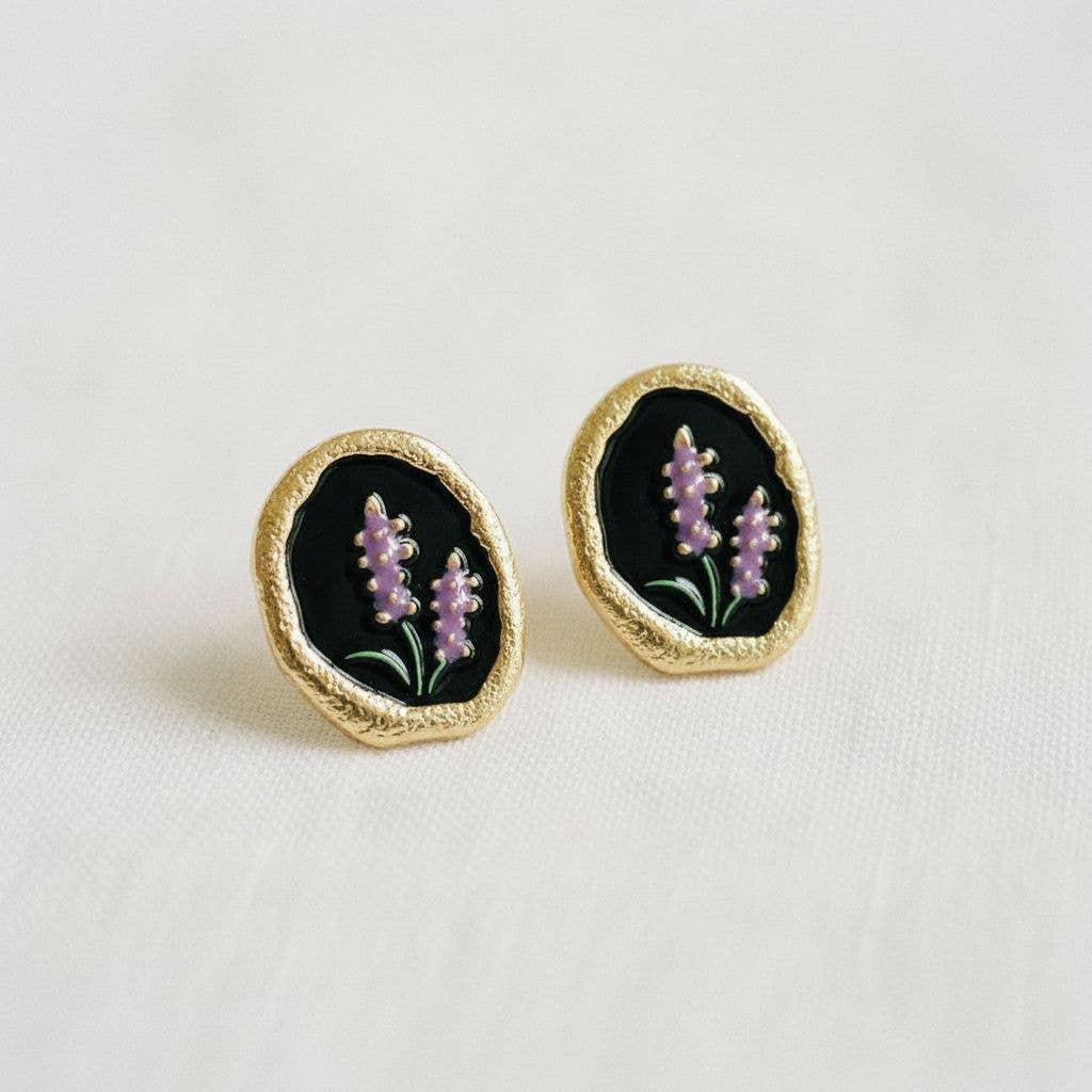 ARTISTIC LAVENDER DROP EARRINGS