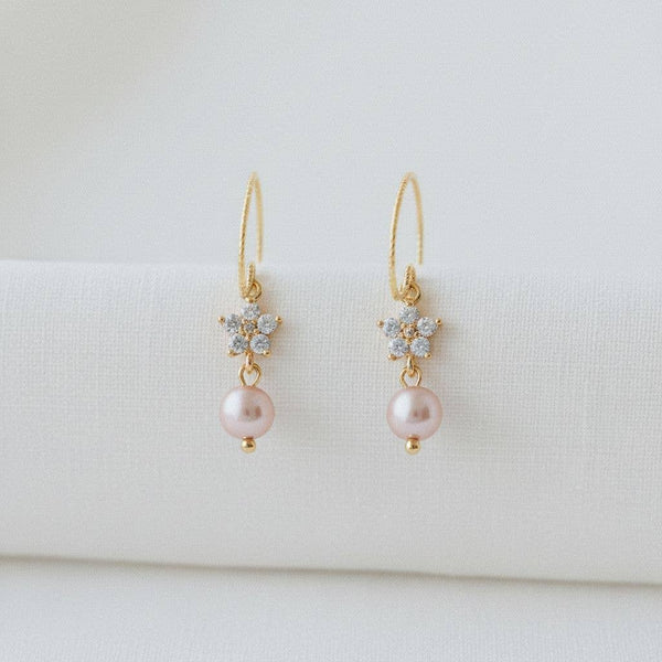 FLORAL-INSPIRED PEARL DROP EARRINGS