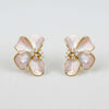 FLORAL ENAMEL DROP EARRINGS W/ CZ ACCENTS