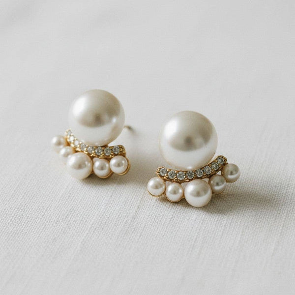 FRENCH INSPIRED PEARL CZ STUDS