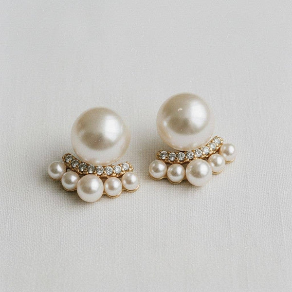 FRENCH INSPIRED PEARL CZ STUDS