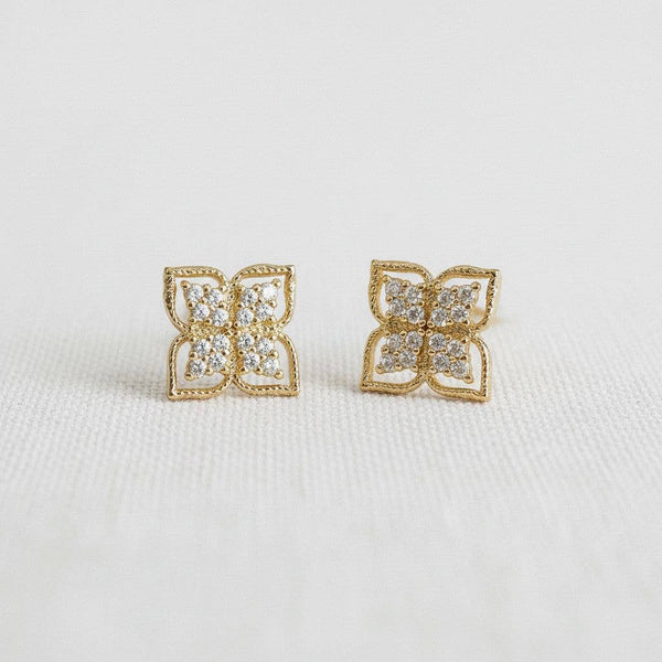 MICRO-INLAY ZIRCON STUD EARRINGS