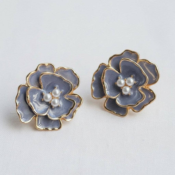 ARTISTIC BLOOM & PEARL DROP EARRINGS