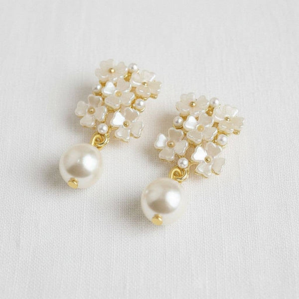 FLORAL PEARL DROP EARRINGS