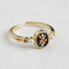 ADJUSTABLE BLACK ENAMEL ACCENT RING