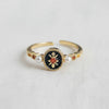 ADJUSTABLE BLACK ENAMEL ACCENT RING