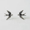BLACK ZIRCONIA BIRD STUD EARRINGS