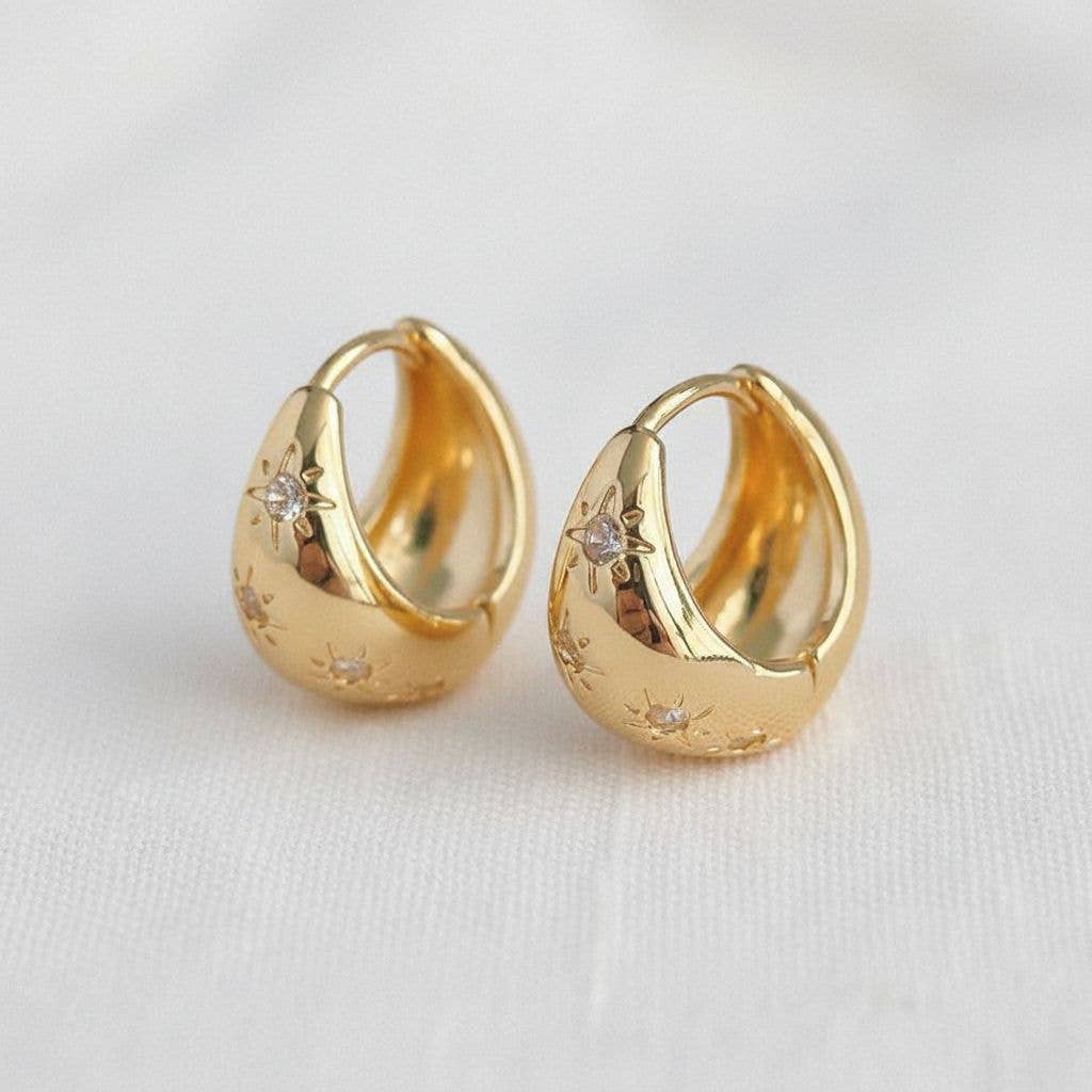 GEOMETRIC STAR DROP EARRINGS