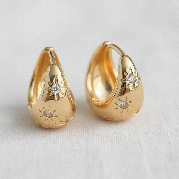 GEOMETRIC STAR DROP EARRINGS