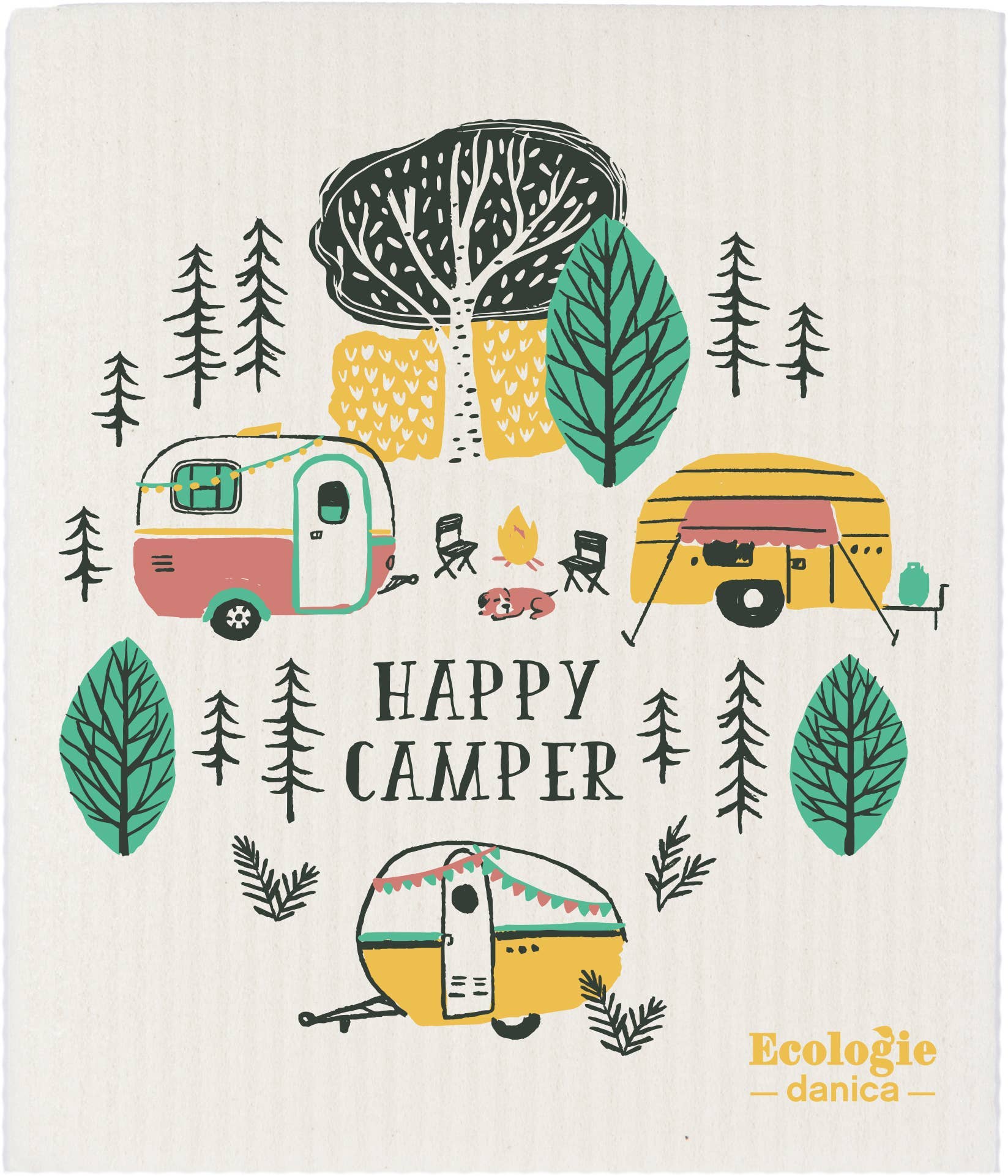 HAPPY CAMPER SWEDISH DISHCLOTH