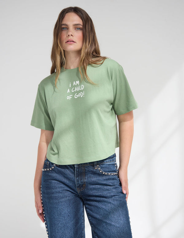 CHILD OF GOD CROPPED WOMEN'S TEE