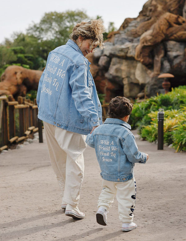 WHAT A FRIEND IN JESUS KIDS DENIM JEACKET